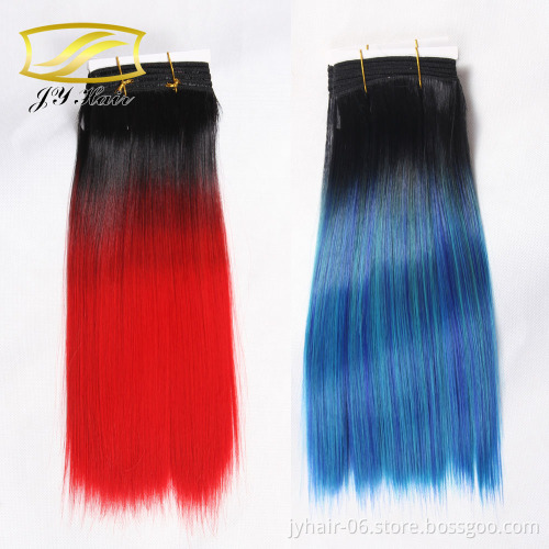 gray hair weave Synthetic hair extensions gray Ombre color gold synthetic hair